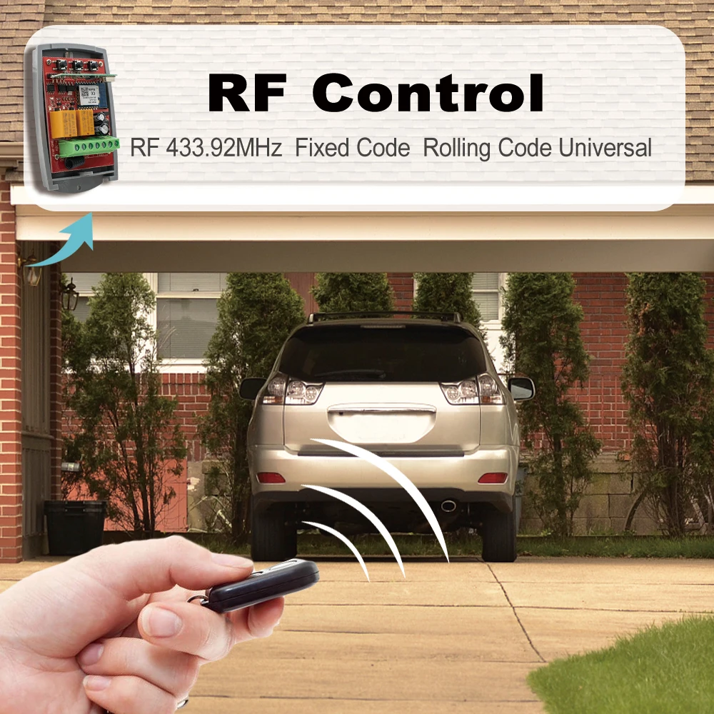 Universal 433mhz Garage Door Gate Receiver 2CH Wifi RF Module Work With Tuya SmartLife APP Alexa 433.92MHz Remote Control