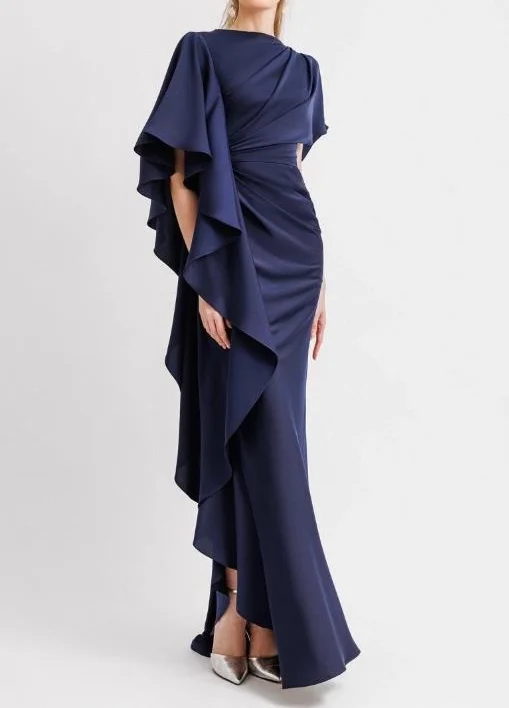 

Women's Dress Summer New Style French Fashion Temperament Style Solid Color Simple Black Fungus Edge Design Banquet Dress