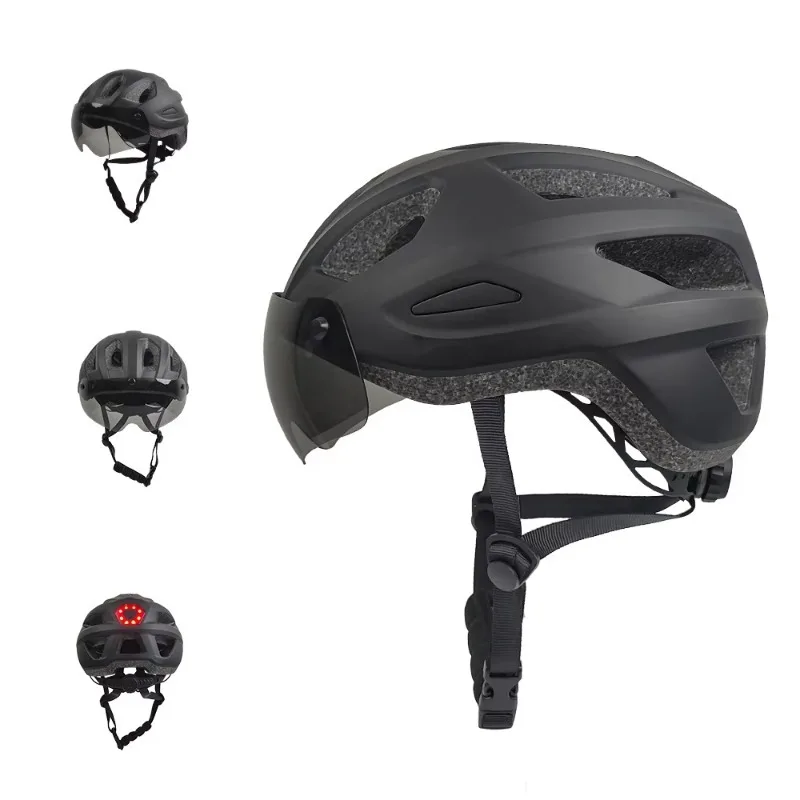 High Quality Dual Sport Bike Helmet Bike Matte Color Bike with Light Emitting Diode Light Bike Helmet Bike