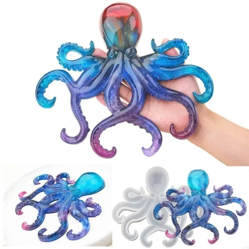 Mirror Ocean Octopus Epoxy Resin Mold Ornaments Silicone Mould DIY Crafts Home Decorations Casting Tools
