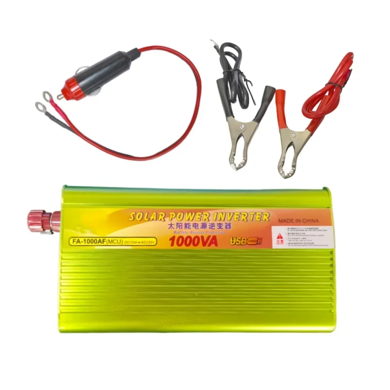 Green Shell EU 12V 1000W Power Adapter On Board Inverter AC220V Converter Car Transformer