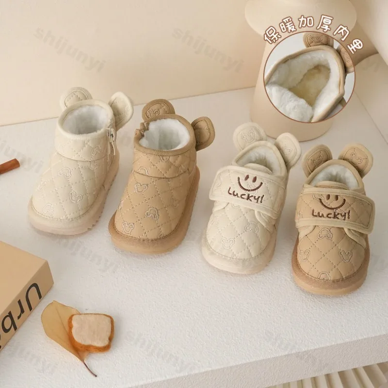 

Winter Baby Cotton Shoes Children's Snow Boots Warm Plush Outdoor Anti-slippery Kids Causal Shoes Toddler Platform Cotton Boots