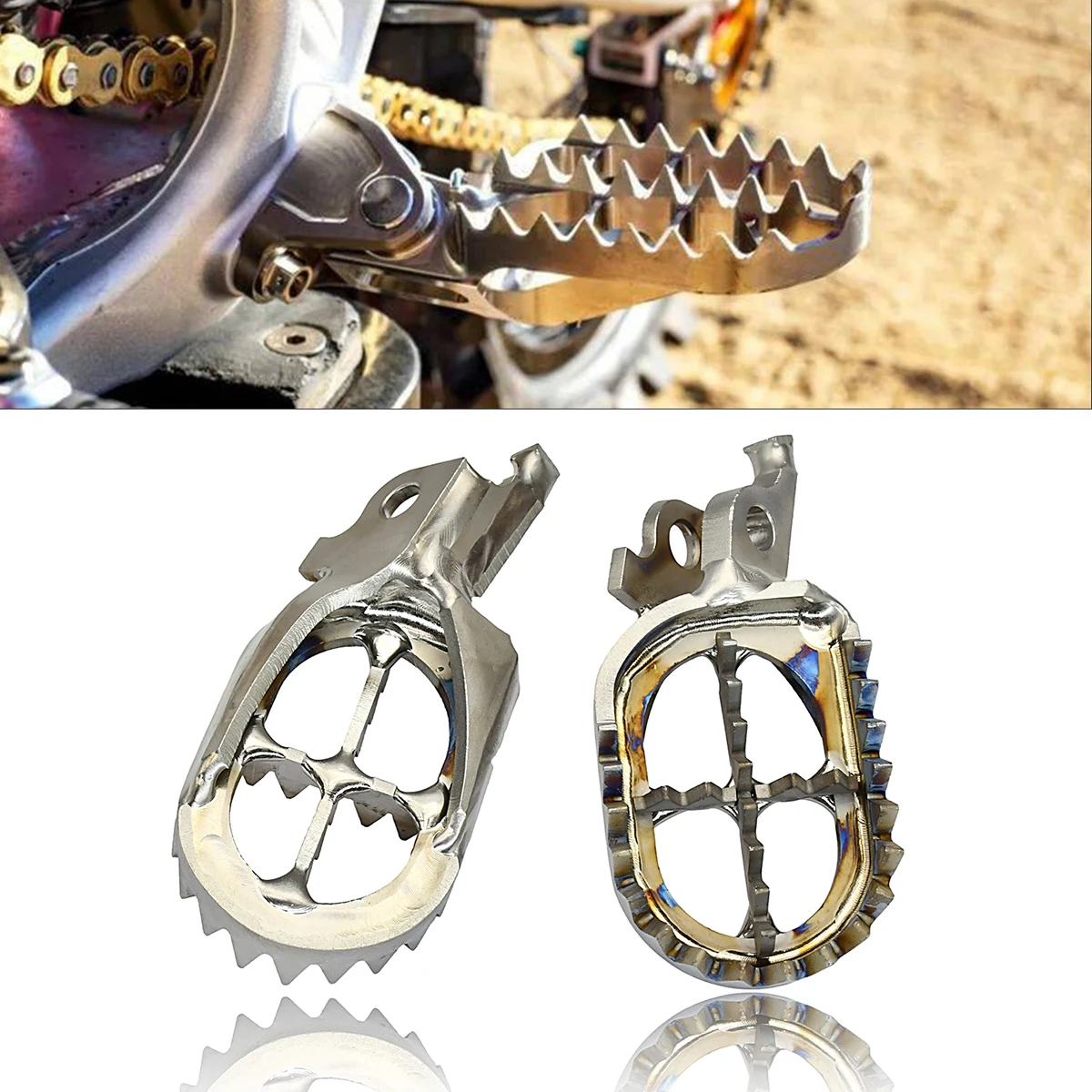 

For Kawasaki KX250 450F KXL450R KX250 450X 2006-2023 Motorcycle Titanium Alloy TC4 Foot Rest Pegs Footrest Footpeg