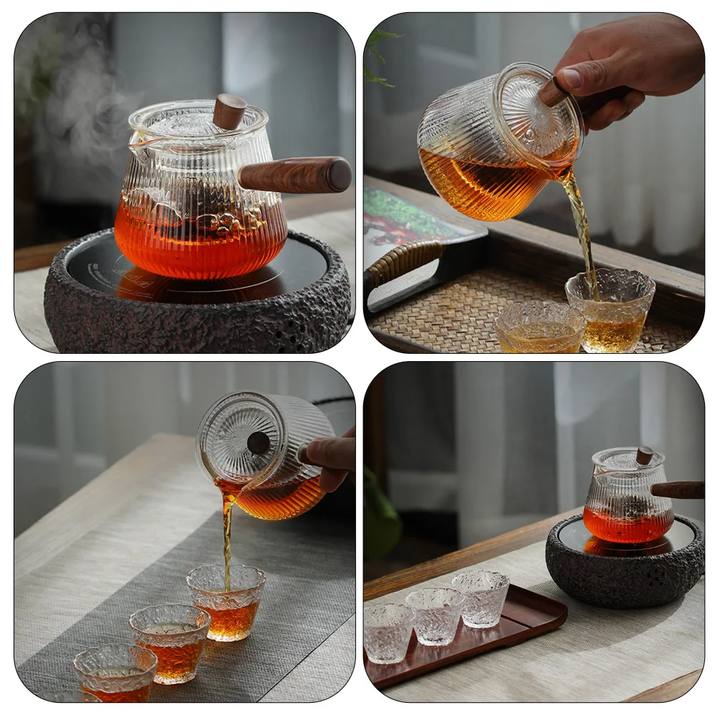 

1Pcs Household Glass Kettle Transparent Teapot Heatproof Tea Maker Coffee Milk Steaming Pot Household Teapot