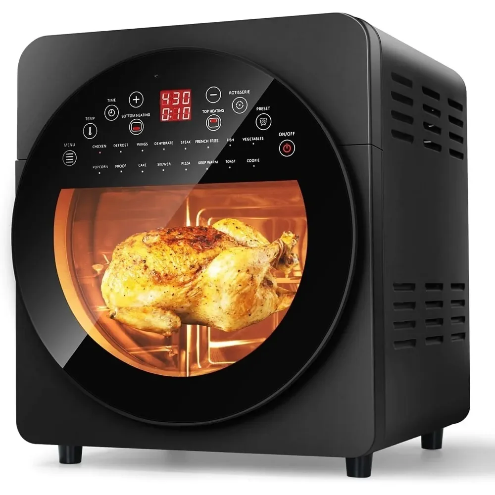 

Air Fryer with Digital Controls, 16 1-Touch Cooking Presets, Rotisserie & Dehydrator, Rich Accessories, 15.5 Quart Air Fryer