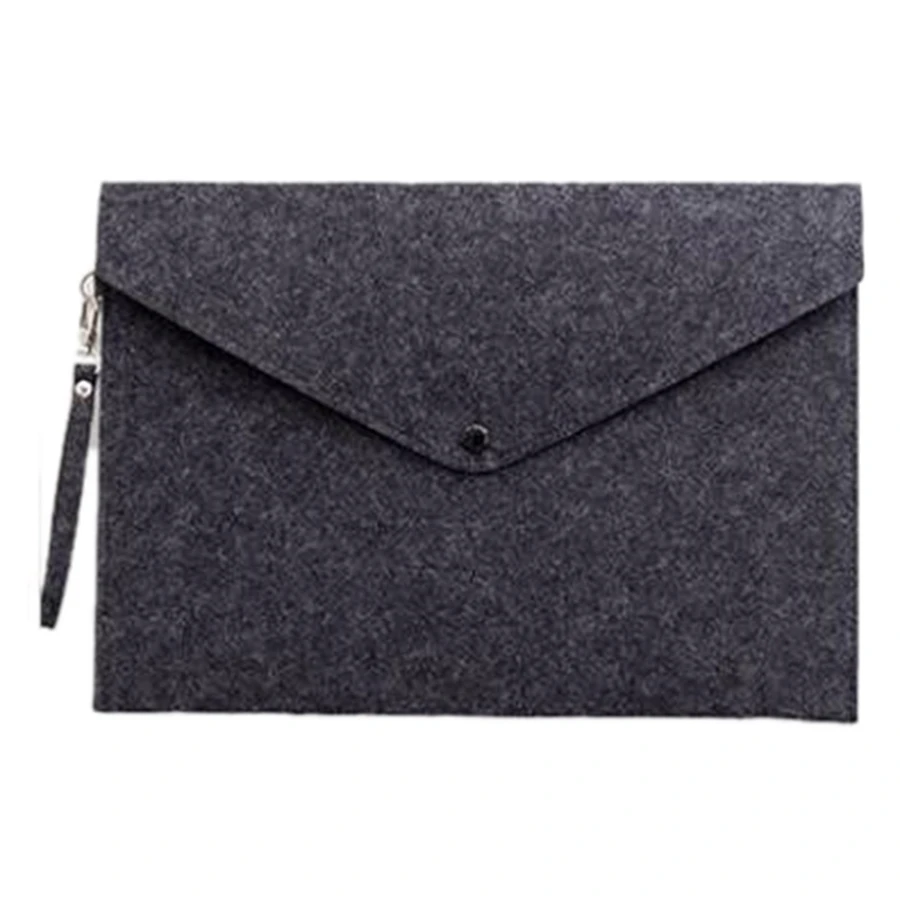 

Dark Grey 1PC Simple A4 Big Capacity Document Bag Pad Business Briefcase File Folders Chemical Felt Filing Products