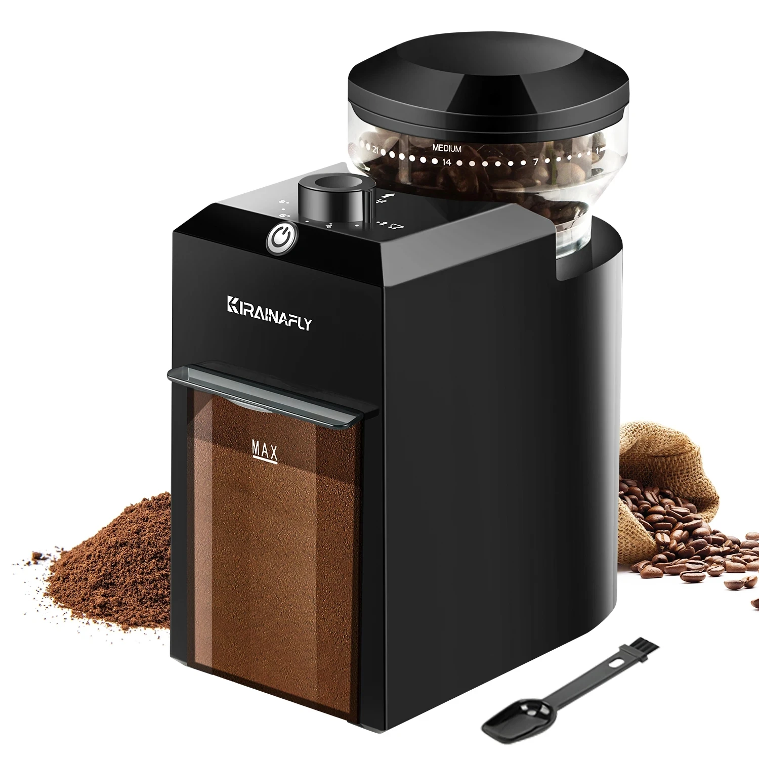 Automatic Burr Mill Coffee Grinder Electric Coffee Bean Grinding With 28 Adjustable Gears for Espresso French Press Drip Coffee