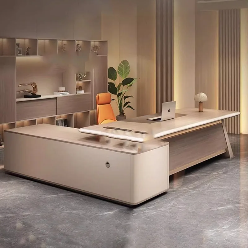 Wooden Study Office Desk Computer Lshaped Organizers Storage Storage Office Desk Minimalist Modern Scrivania Salon Furniture