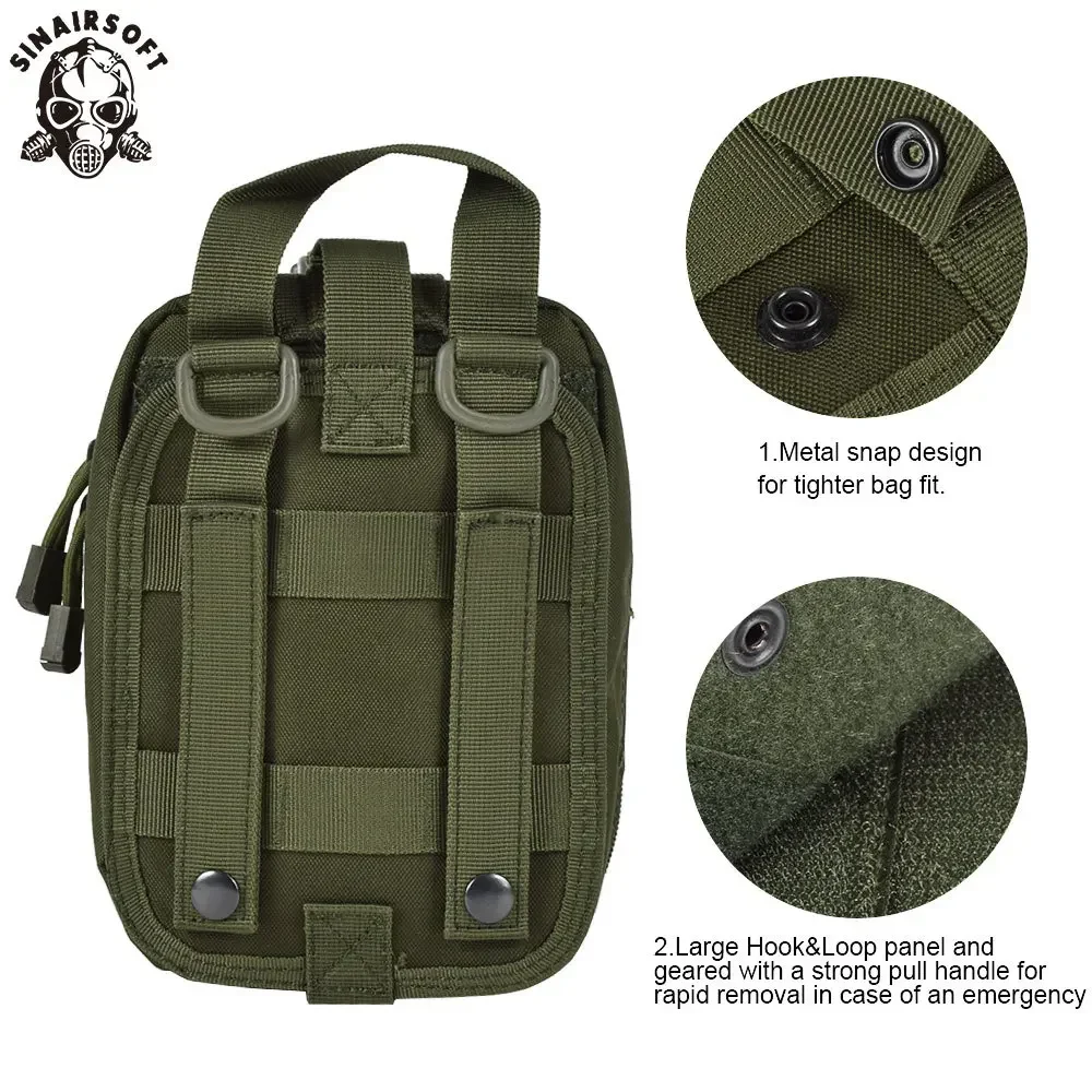 SINAIRSOFT-Bolsa de primeros auxilios de nailon, bolsa médica táctica Molle, EMT, emergencia EDC, supervivencia, utilidad IFAK, coche, caza