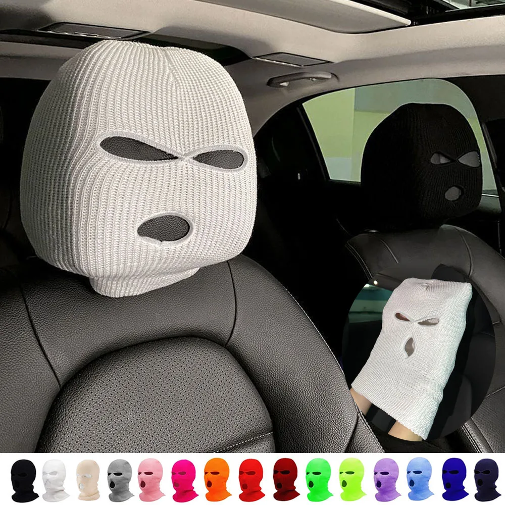 Car Funny Seat Headrest Cover For Mercedes Benz GTC AMG GTS AMG G500/G55 AMG G63 AMG Viano Maybach S-Class Face Mask Seat Cover