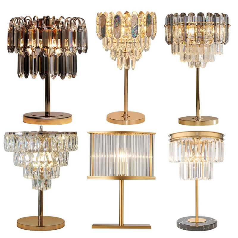 

Nordic Postmodern Luxury Crystal Table Decor Lamp Home Decor 3000K E14 Bulb Desk Light for Bedside Office Decoration
