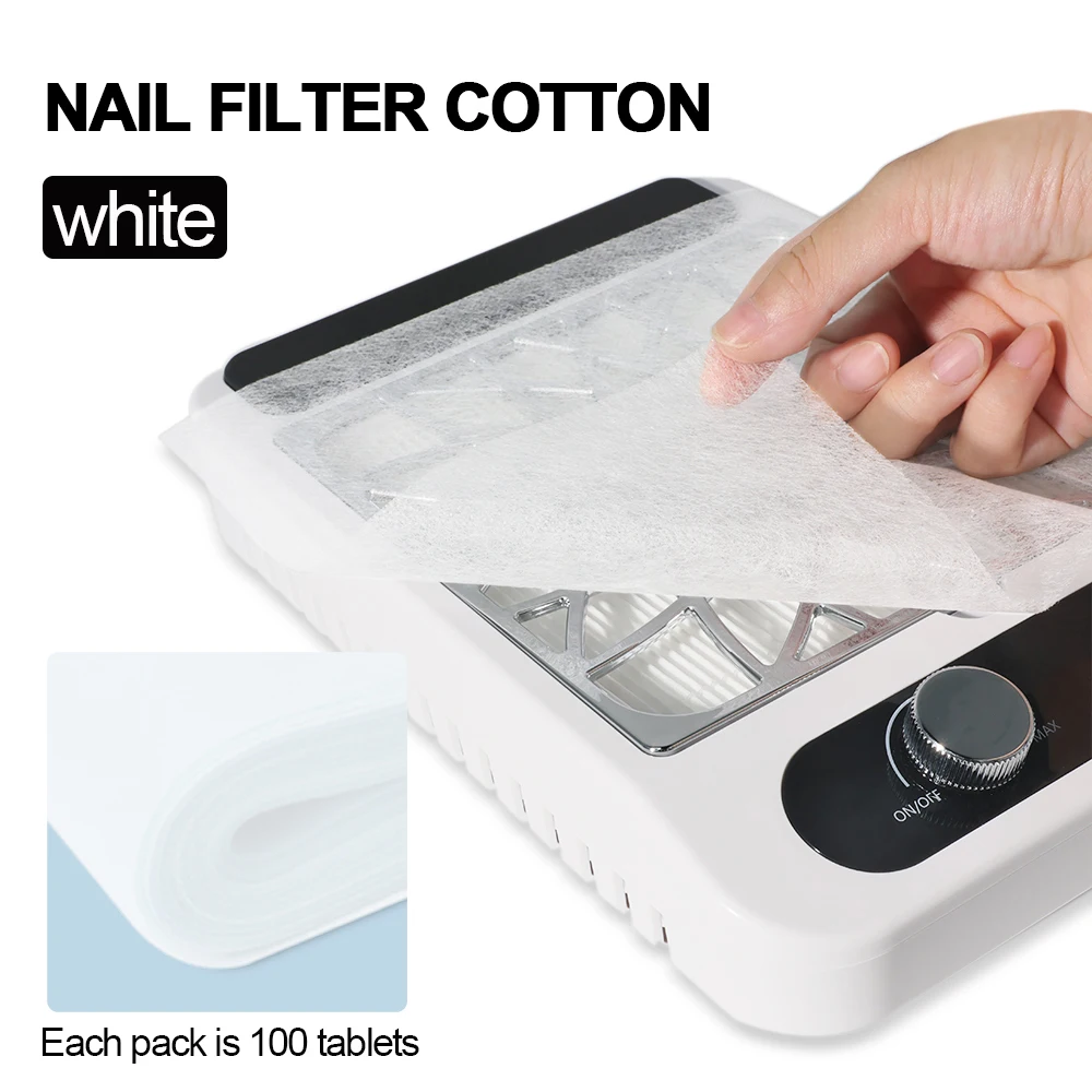 100 Stuks Nail Art Vacuüm Stofafscheider Filter Stofdicht Vervangen Papier Manicure Stoffilter Papier Leveranties voor Nagels Stofzuiger