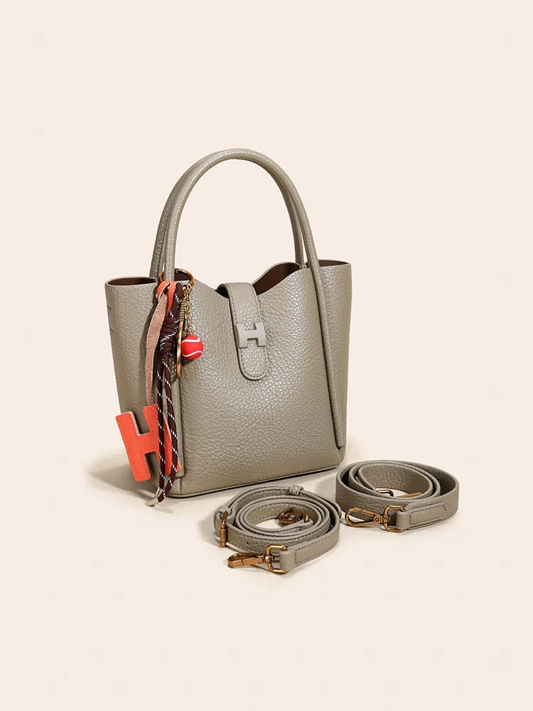 

Ankela Red 2025 New Genuine Leather Handbag Women's Mom High-End Sensation Commuting oulder Crossbody Buet Bag
