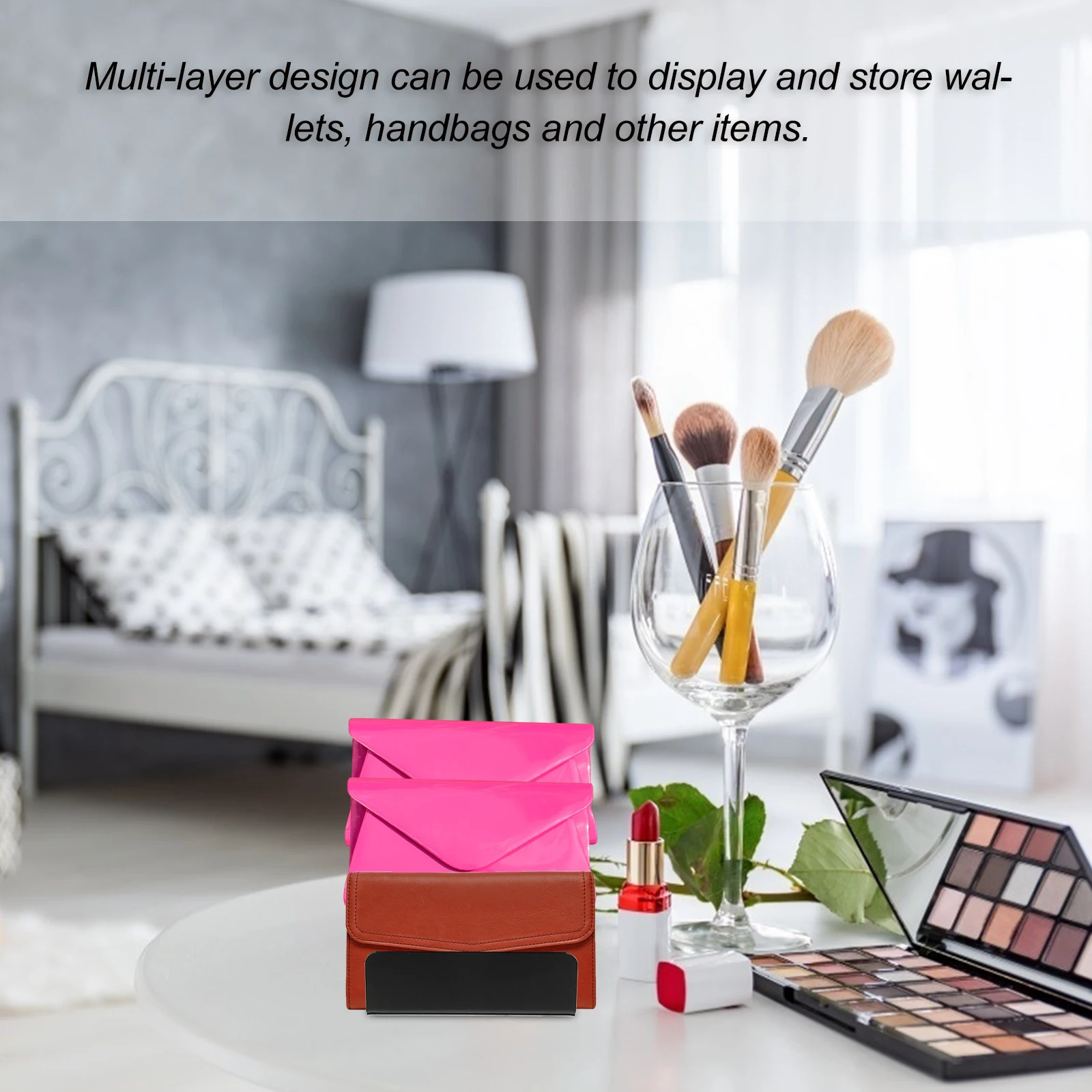 

Multi-Tier Acrylic Rack Wallet Organizer For Sunglasses Eyeglasses Jewelry Retail Store Home Decor Space Saving Durable Tabletop