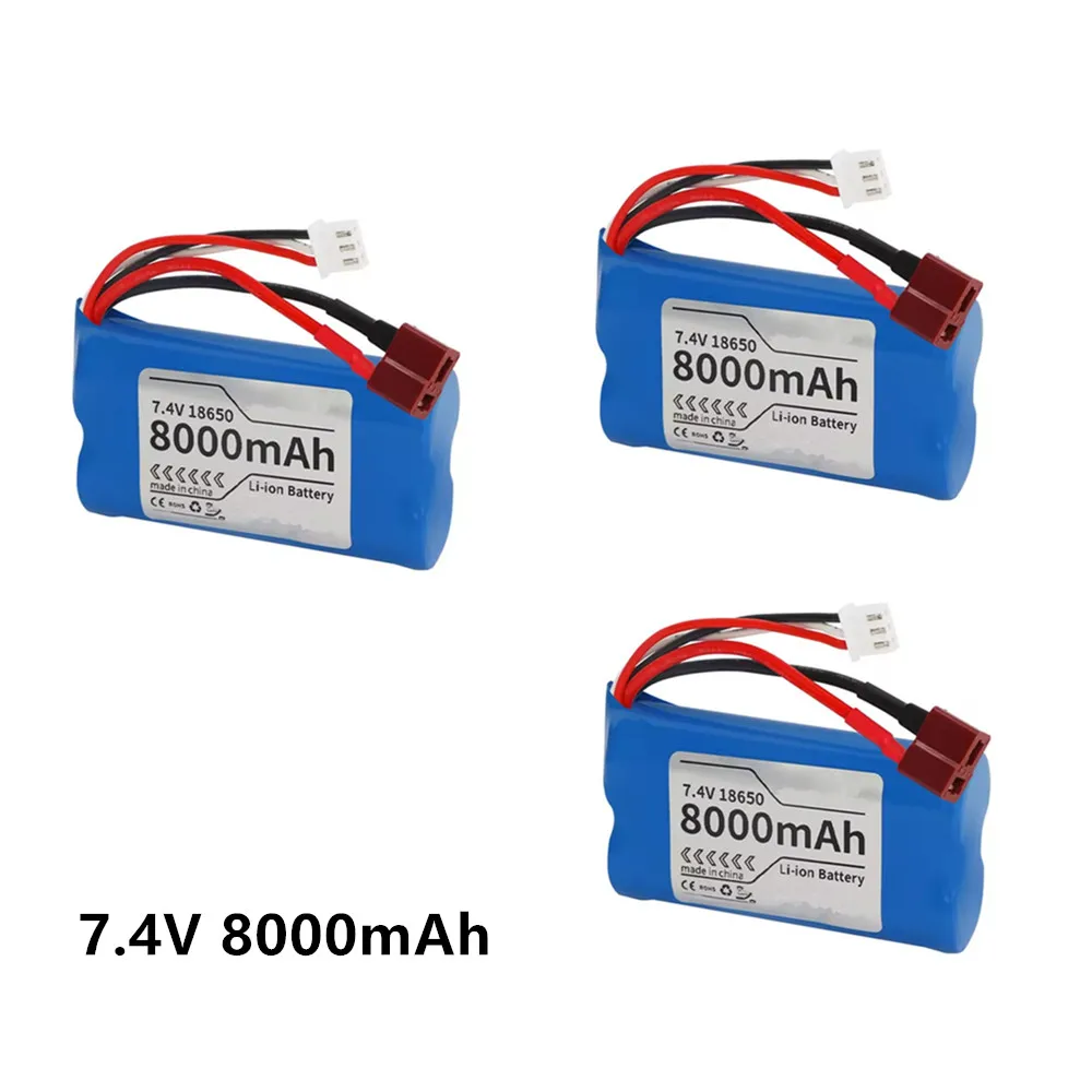 WL916 Battery 7.4V 8000mAh T plug /3in1 Cable /Use  For WL912A  RC Boat  WL916 R/C Boat  Parts