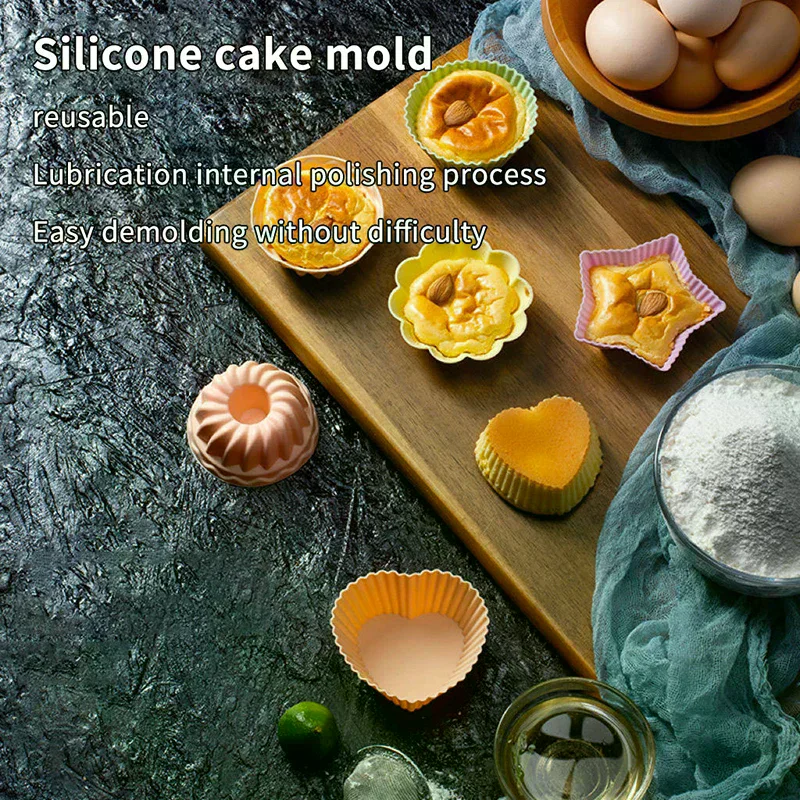5/10/20/25Pcs Silicone Lunch Box Dividers Cupcake Liners Egg Tart Holder Cake Cup Mold Muffin Cups Bento Box Accessories For Kid