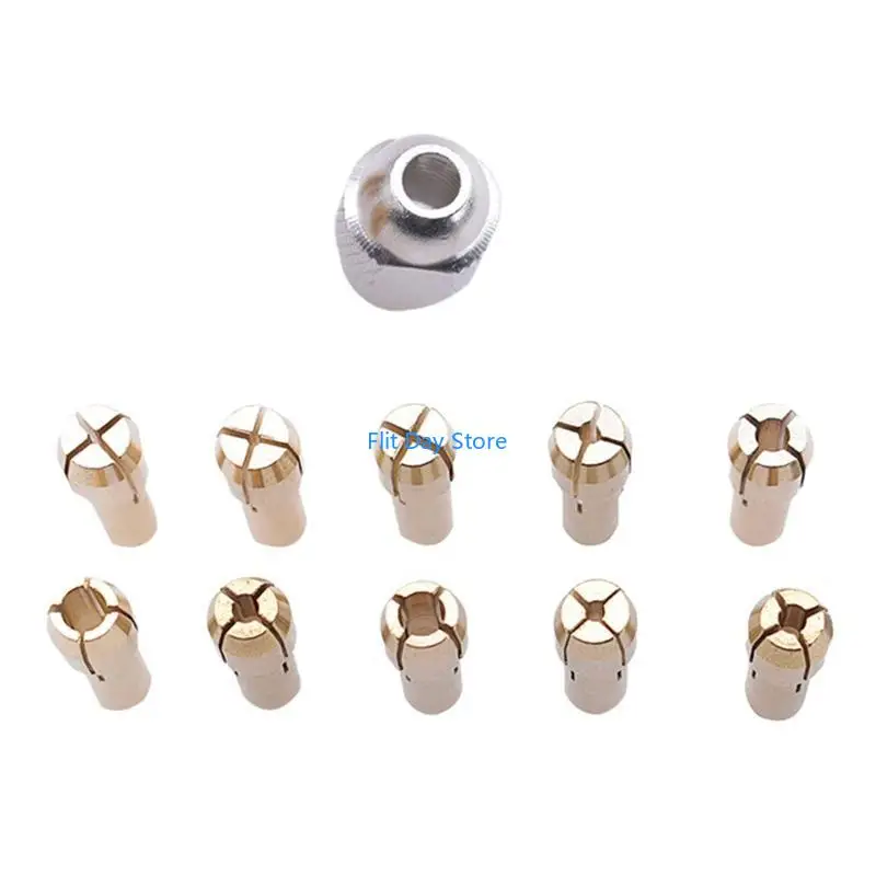 F92C 11pcs Mini Drill Copper Collet Chaks для машины гравировки роторного инструмента