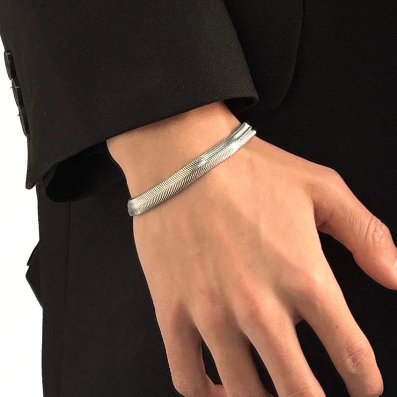 Snake Bone Bracelet for Men and Women, INS Minimalist Trendy Brand Jewelry, Simple and Versatile Snake Bone Chain Bracelet