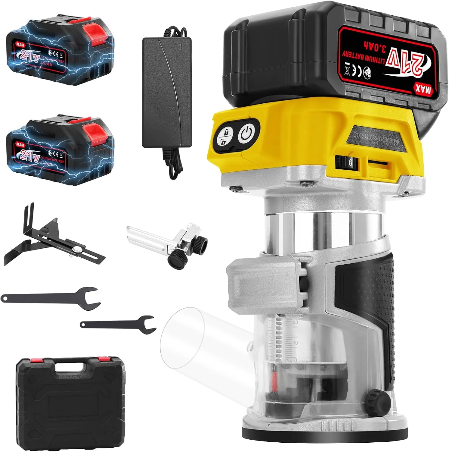 

800W Cordless Edge Router Compatible with Makita 18V Battery 30000 RPM , Compact Fixed Base Wood Router With 1/4-inch Chuck
