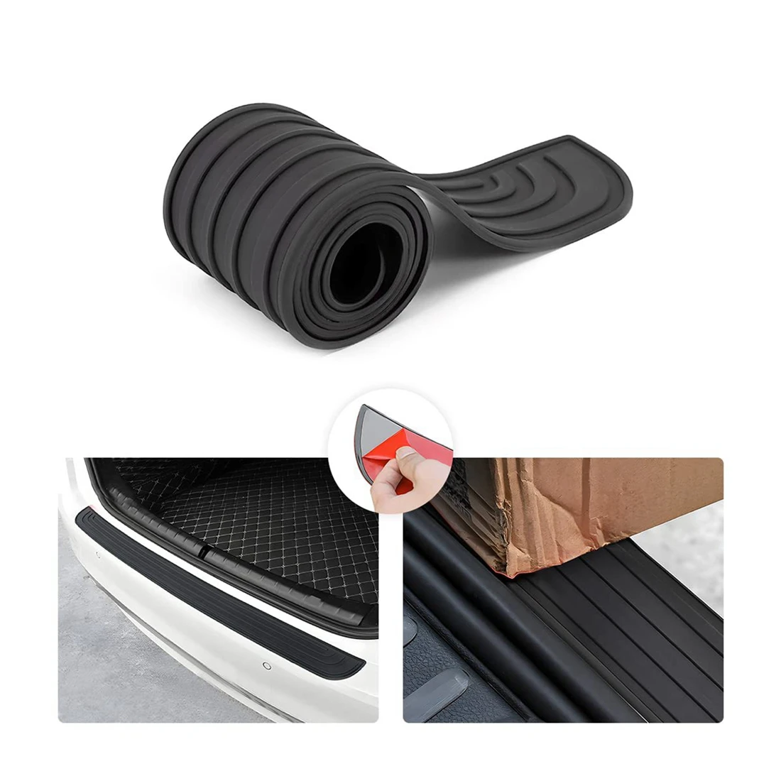 

Anti-scratch Car Suv Trunk Rear Bumper Sill Plate Protector Universal Rear Bumper Guard Rubber Mouldings Pad Trim Cover Strip