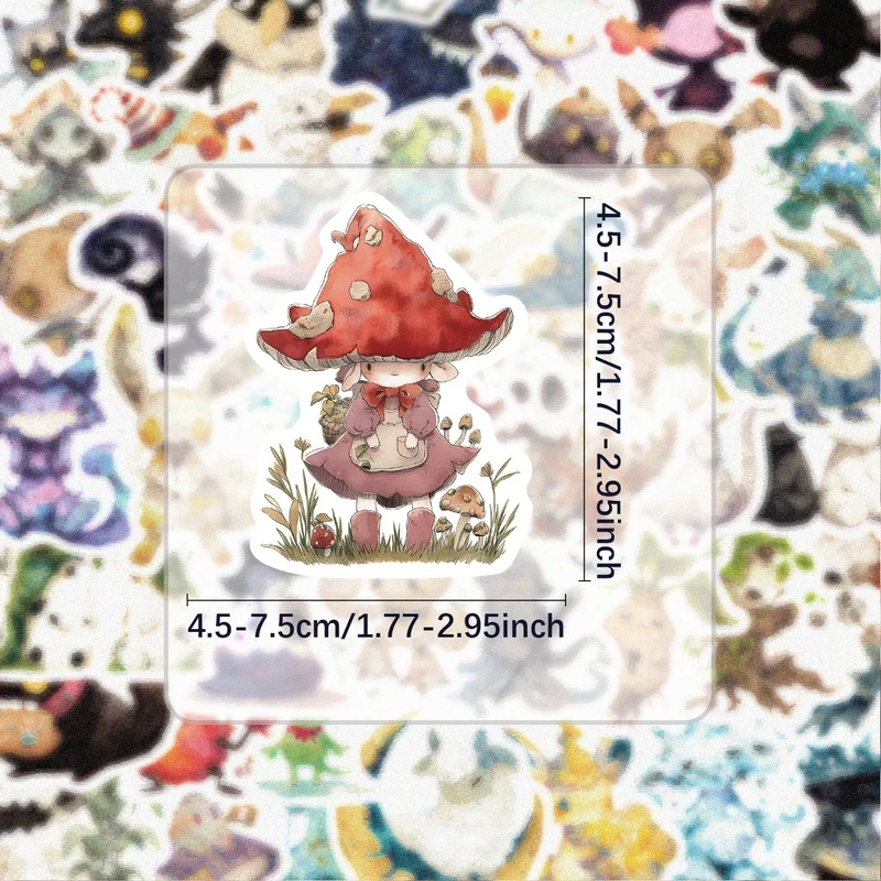 50 ملصقًا من ملصقات وحش الحكاية الخيالية، ملصقات لاصقة نابضة بالحياة، أنماط متعددة بدون تكرار، مناسبة لزجاجات المياه وأجهزة الكمبيوتر المحمولة وحقائب السفر وألواح التزلج والقيثارات وديكورات الحفلات