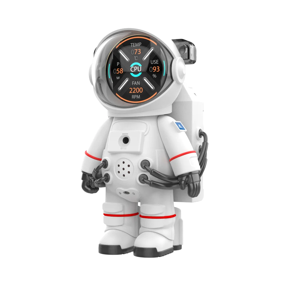 ALSEYE BEM II Pro Astronaut Case Figurine DIY 1.28-inch High-Definition LCD Screen for Displaying Computer Parameters