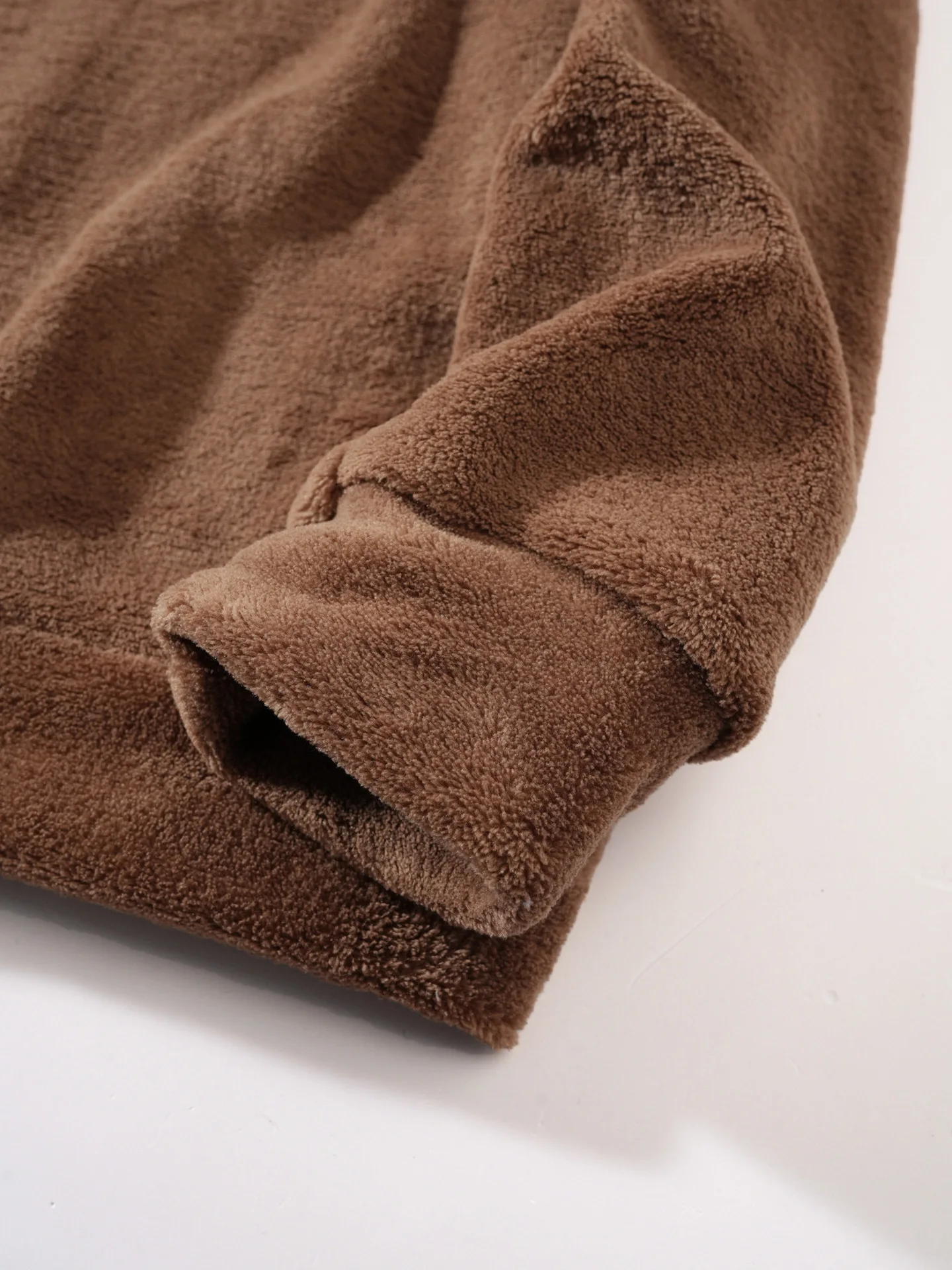 Herren Weiches Warmes Flanell Zweiteiler Set Übergroßer Kapuzenpullover mit Kordelzug Lose Hose Lässige Hauskleidung Herbst Winter Tägliche Kleidung – Detail 16