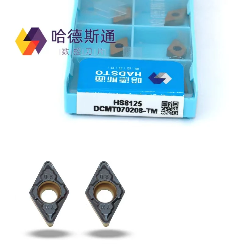 Hadsto 100% Original Dcmt 070204 -Tm Dcmt 070208 -Tm Hs8125 Lathe Turning Carbide Cnc Blade Processing Steel Part Hole Blade