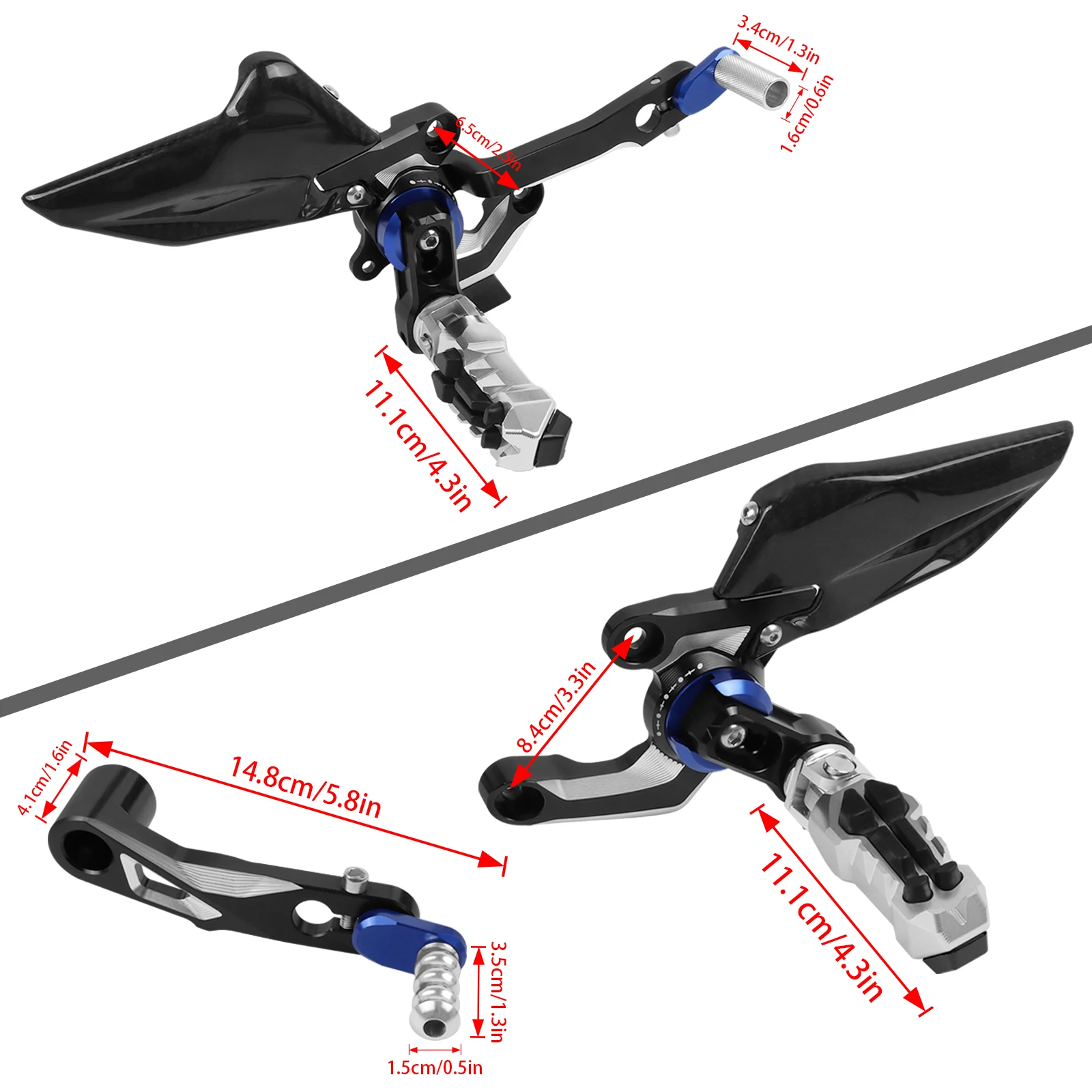 For BMW S1000XR S 1000 XR S1000 XR 2019-2024 Motorcycle Footpeg Rear Set Foot Pegs Pedal Footrest Heel Wing Adjuster Rearset