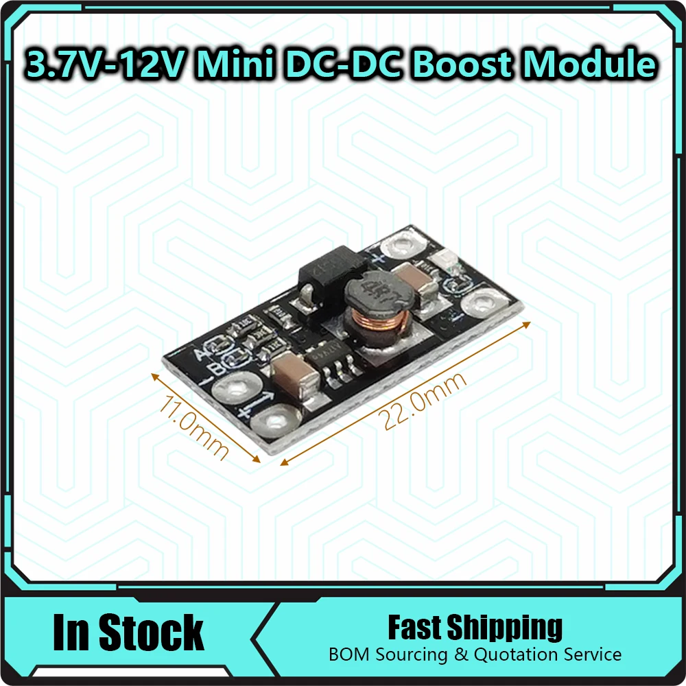 Mini DC-DC Boost Converter 2.5-12V to 5V 8V 9V 12V Step Up Module 1A 96% Efficiency for 3.7V Li-ion Battery Arduino