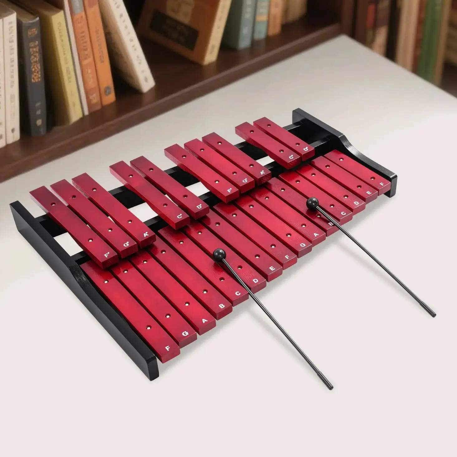 Image of 25-Noten-Xylophon aus Kiefernholz mit Tragetasche für Musikunterricht, Live-Performance, Konzert, professionelles Xylophoninstrument