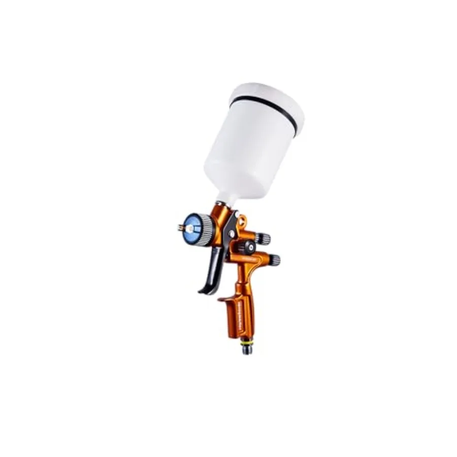 

HVLP Air Spray Gun for automotive and DIY painting aluminum body black color 1.3mm nozzle with 600 ml cup for precise low-waste
