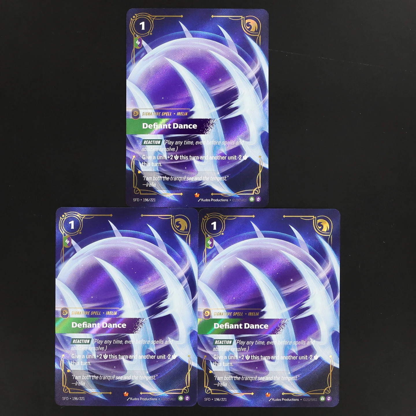 【Riftbound】Difiant Dance 2枚セット 3pcs/set Defiant-Dance SFD-196 LOL Riftbound Signature Spell Card