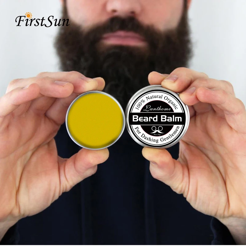 Original Lanthome Beard Balm 30g Conditioner Oil for Growth Grooming Care Organic Moustache Treatment Moustache Wax for Men Hair