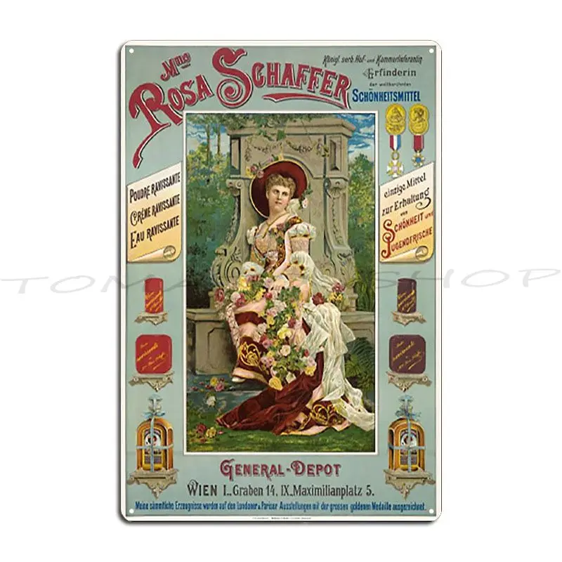 Pancarte en métal vintage Reine de Joie Victor Joze Queen Of Joy 1892, pour la décoration de cuisine, thème fête vintage, affiche en étain