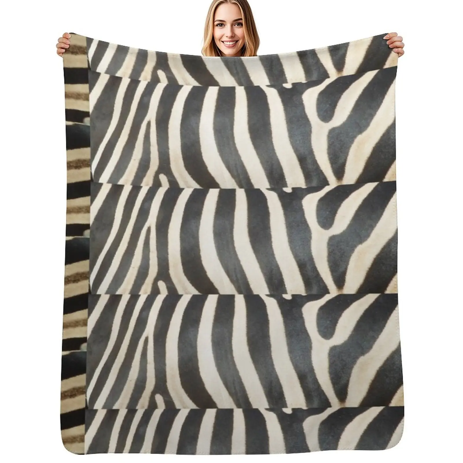 Zebra Stripe Fur Photo Throw Blanket Soft Beds for winter Furry Kid'S Baby Plaid Blankets