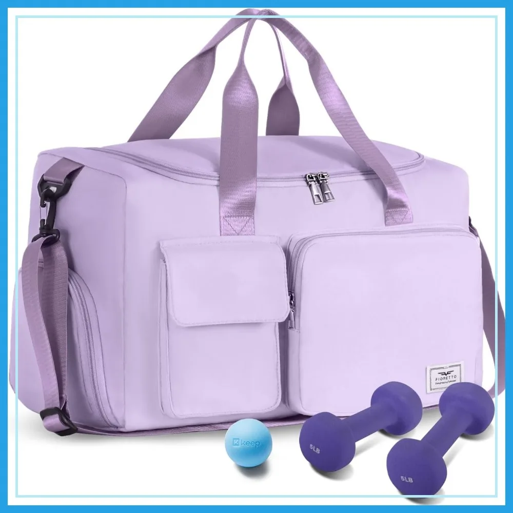 

30L Gym Duffle Bag with Shoe Compartment, Travel Sports Duffel Weekender