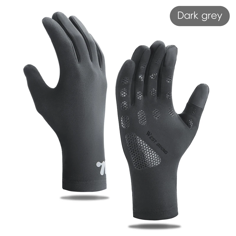 WEST BIKING Thermo-Fahrradhandschuhe, Winter-Fleece, winddicht, Fahrradhandschuhe, Touchscreen, Vollfinger-Handschuhe, Outdoor-Fahrradausrüstung