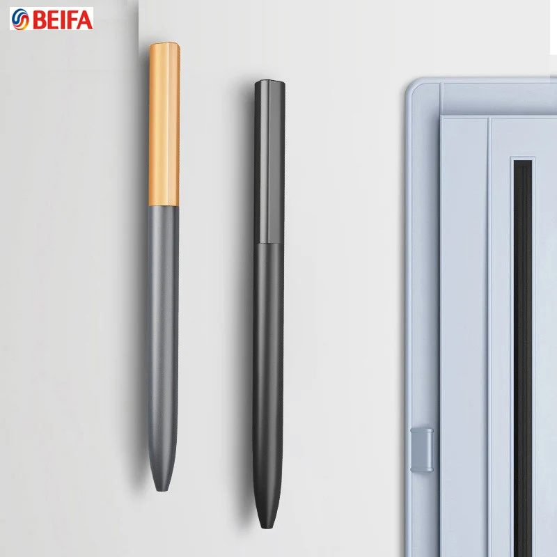 BEIFA Metal Sign Pen 0.5MM Black Refill Galvanized Metal Pen Body Write Smoothly Gel Pens Precision Spring Pen For School