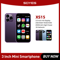 SOYES XS15 Smart Phone Mini Phone Android8.1  3.0 Inch Display 2GB RAM 16GB ROM Dual SIM Standby Play Store 3G Little PhoneSOYES