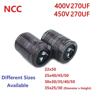 2 unids/lote NCC 270uF 400V 270uF 450V 400v270uF 450V270UF 22x50 25x40/45/50 30x30/35/40/50 35x25/30 condensador de fuente de alimentación a presión