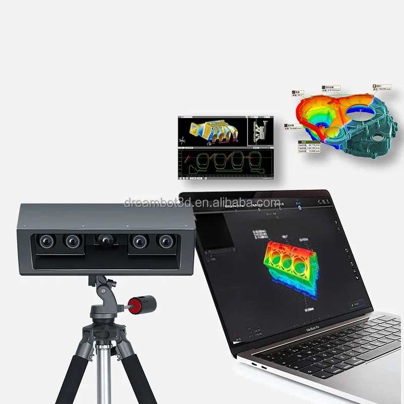 Dreambot3d Four Lens Fast Scan CCD Sensor High Precision Blue Light Photography 3D Scanner For 3D Reverse Engineering Detection