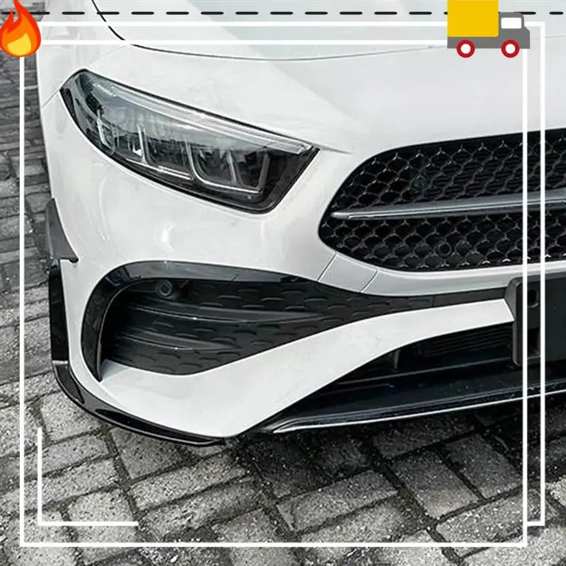 

For A-Class W177 2023+ Bright Black Front Bumper Lip Angle Diffuser Protect With Side Splitter Spoiler Accessories