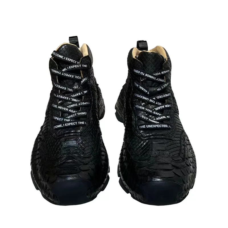 

BATMO 2024 new arrival Fashion Snake skin causal shoes men,male Genuine leather sneakers pdd483