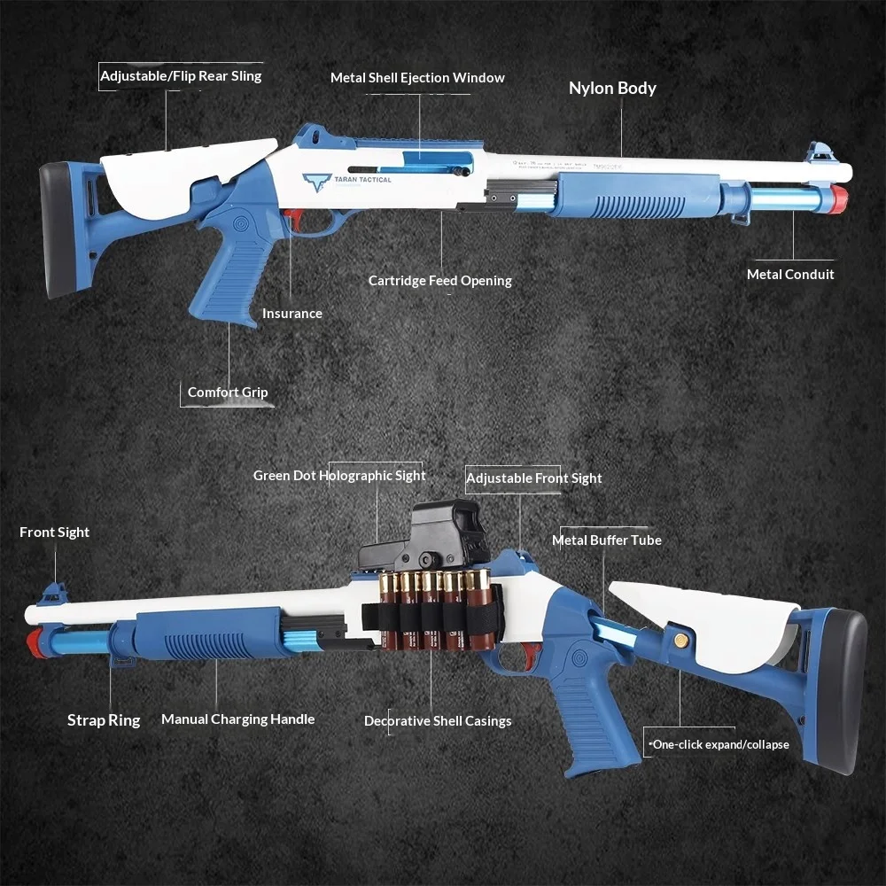 UDL XM1014 Shell Ejecting Soft Bullet Shotgun Model Kids' Toy Gun for Boys, Ideal for Birthday and Holiday Gifts