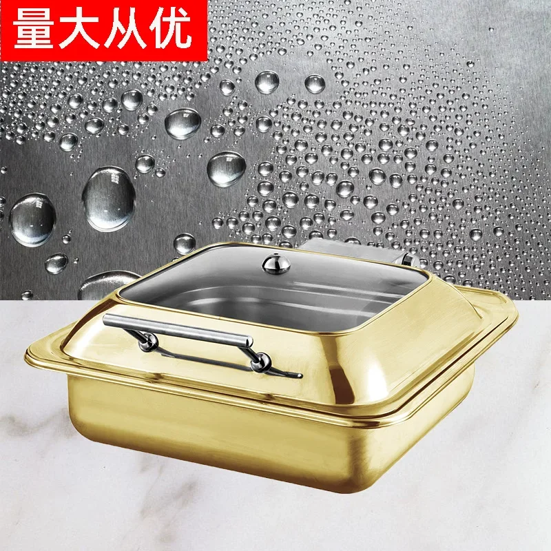 Gold-plated high-end buffet stove, Hotel swing-away electric hot plate, stainless steel insulation oven, food preservation