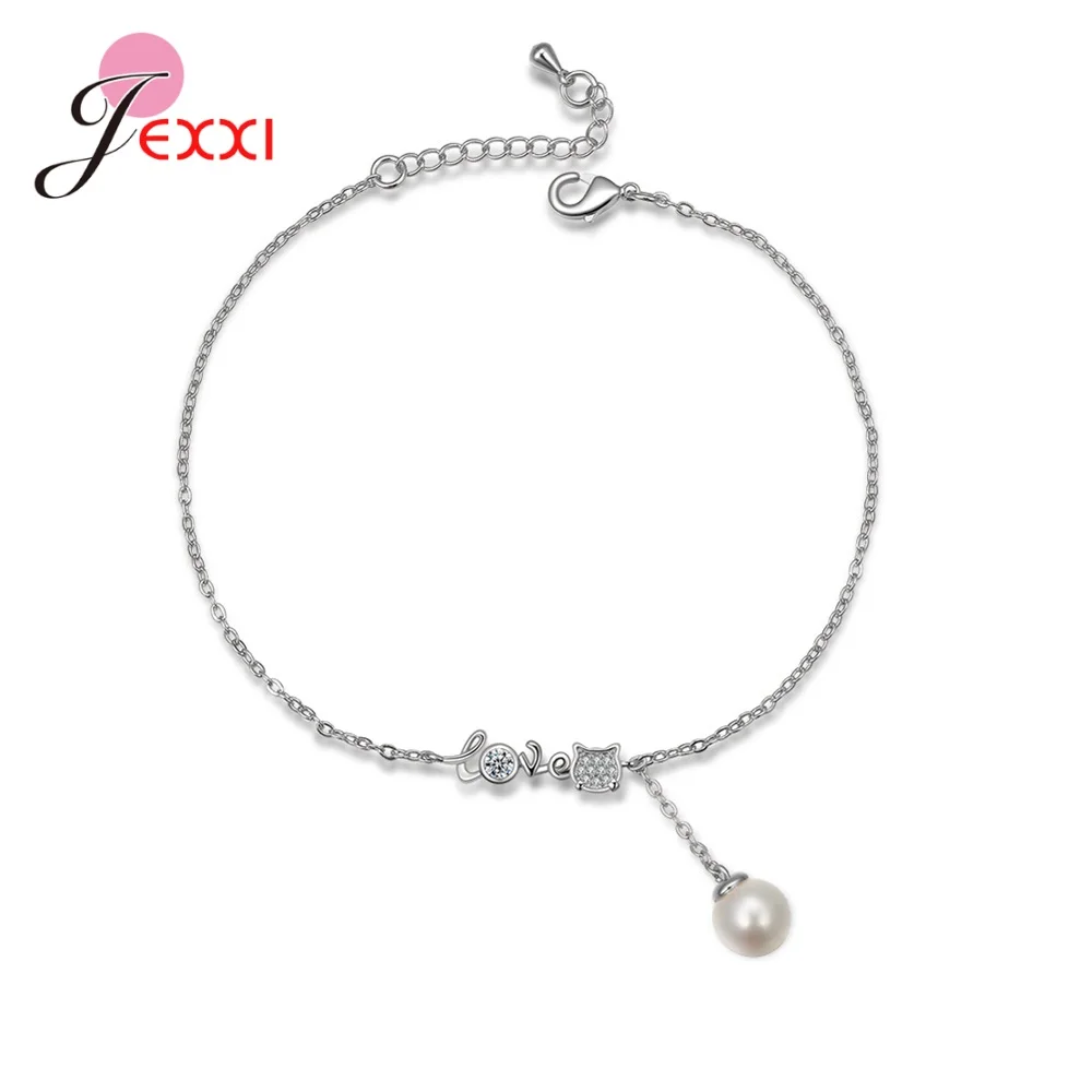 Female 925 Sterling Silver Bracelet Top Quality Zircon Arm Chain Bead Pendant Pearl Bracelet for Women Genuine Fashion Jewelry