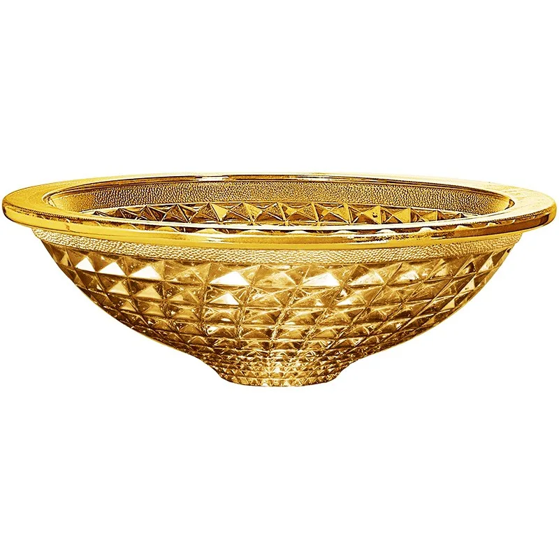 

Crystal gold glass counter basin, glass wash basin basin