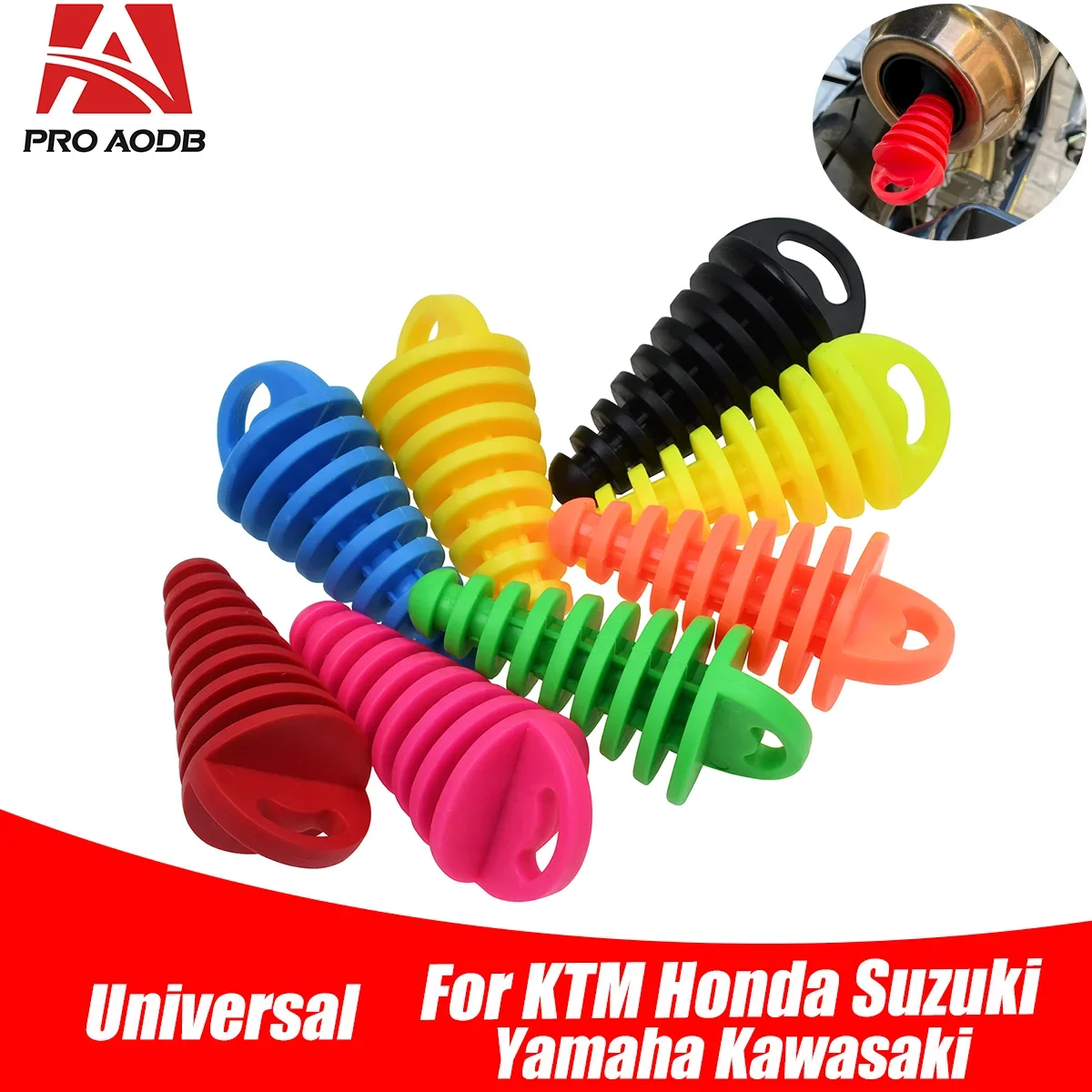 1/2/3/4/5Pcs Motorcycle Exhaust Pipe Plug Tailpipe Rubber Wash Protector Cover For 2 Stroke Pit Dirt Bike ATV Buggy Quad Go Kart