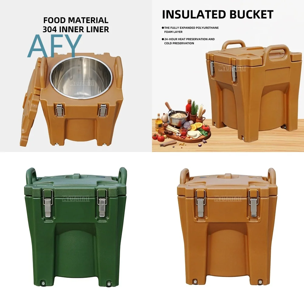 Contenedor Térmico de 30L para Alimentos, con Interior de Acero Inoxidable 304, Portátil, para Mantener la Comida Caliente, Ideal para Eventos y Catering